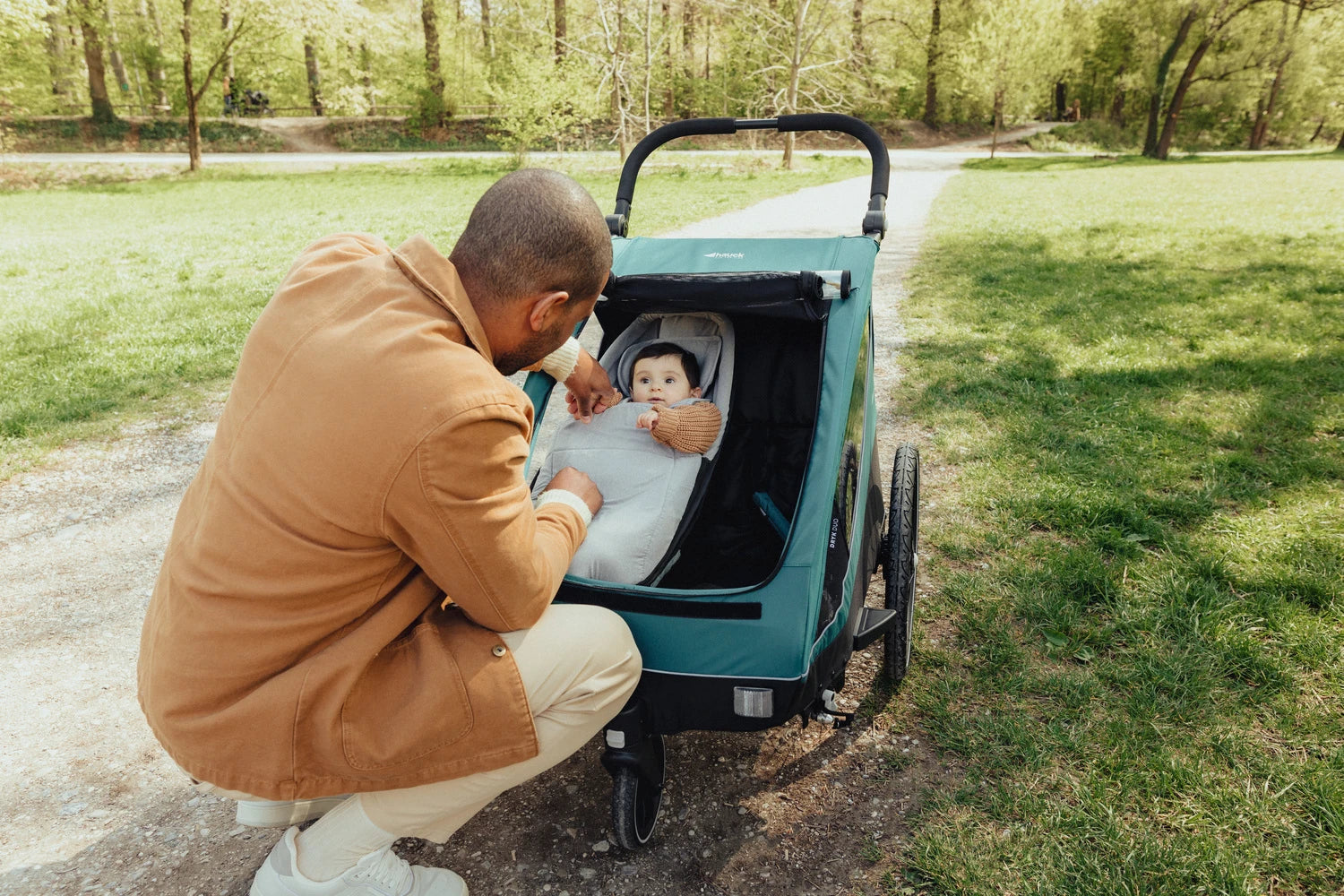 Hauck Dryk Duo - przyczepka rowerowa dwuosobowa | Grey.