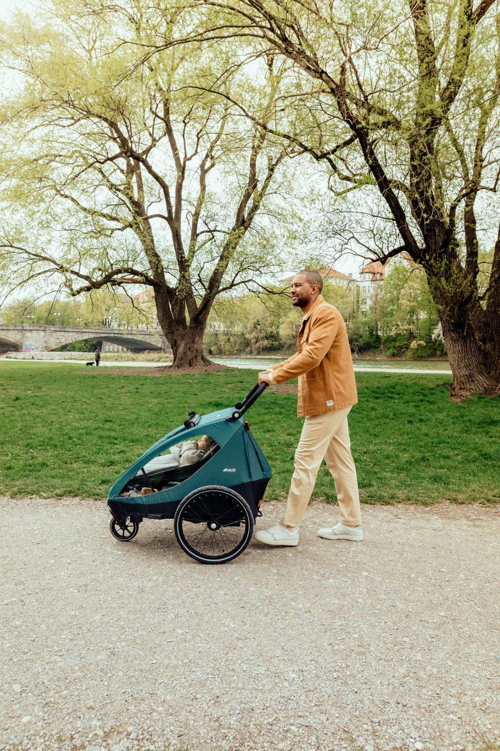 Hauck Dryk Duo - przyczepka rowerowa dwuosobowa | Grey.