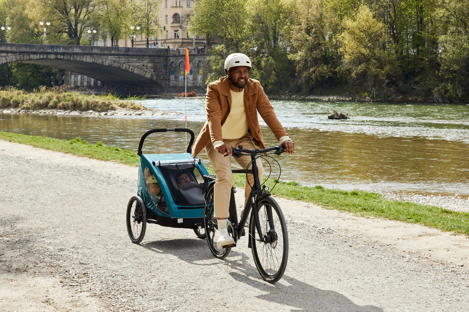 Hauck Dryk Duo - przyczepka rowerowa dwuosobowa | Grey.