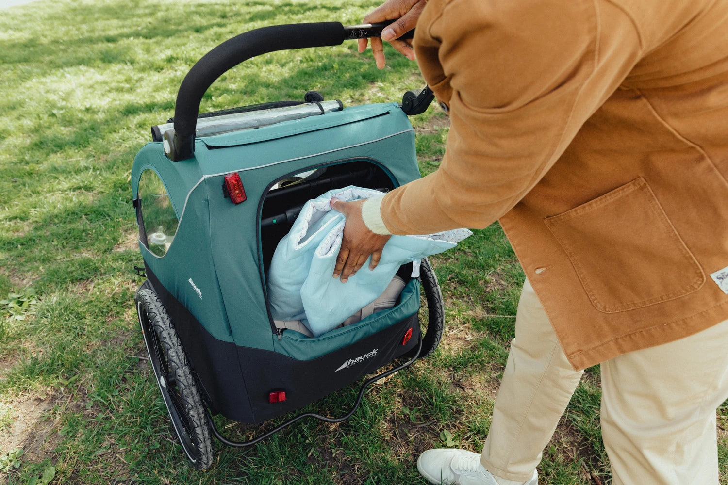 Hauck Dryk Duo - przyczepka rowerowa dwuosobowa | Grey.