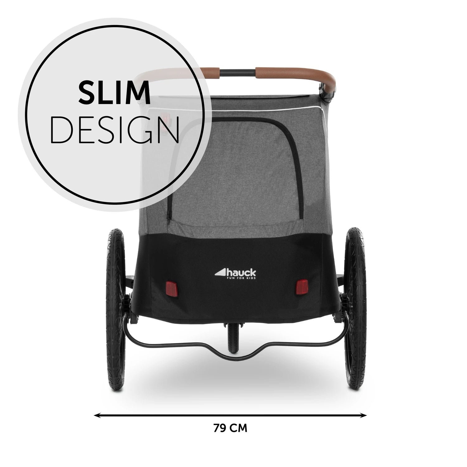 Hauck Dryk Duo - przyczepka rowerowa dwuosobowa | Melange Grey