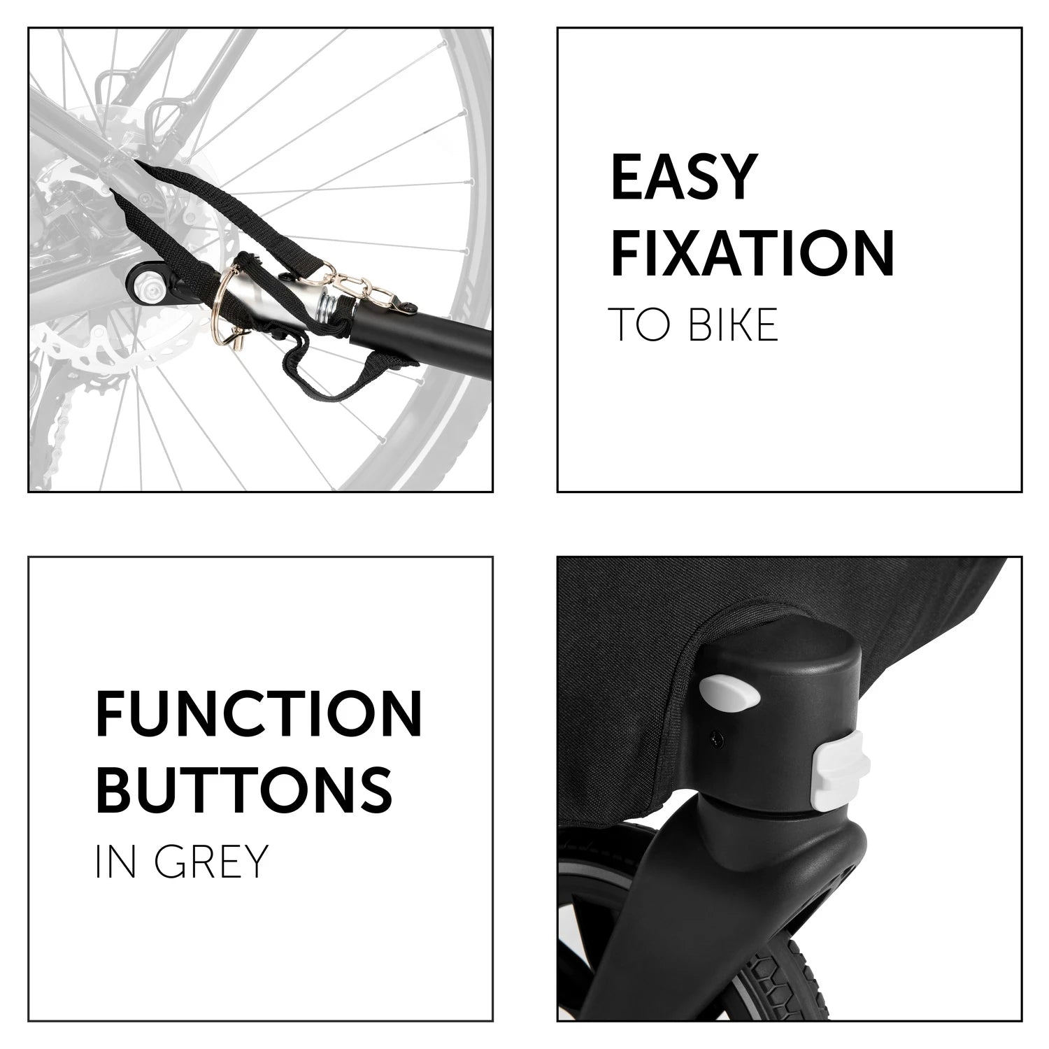 Hauck Dryk Duo - przyczepka rowerowa dwuosobowa | Melange Grey