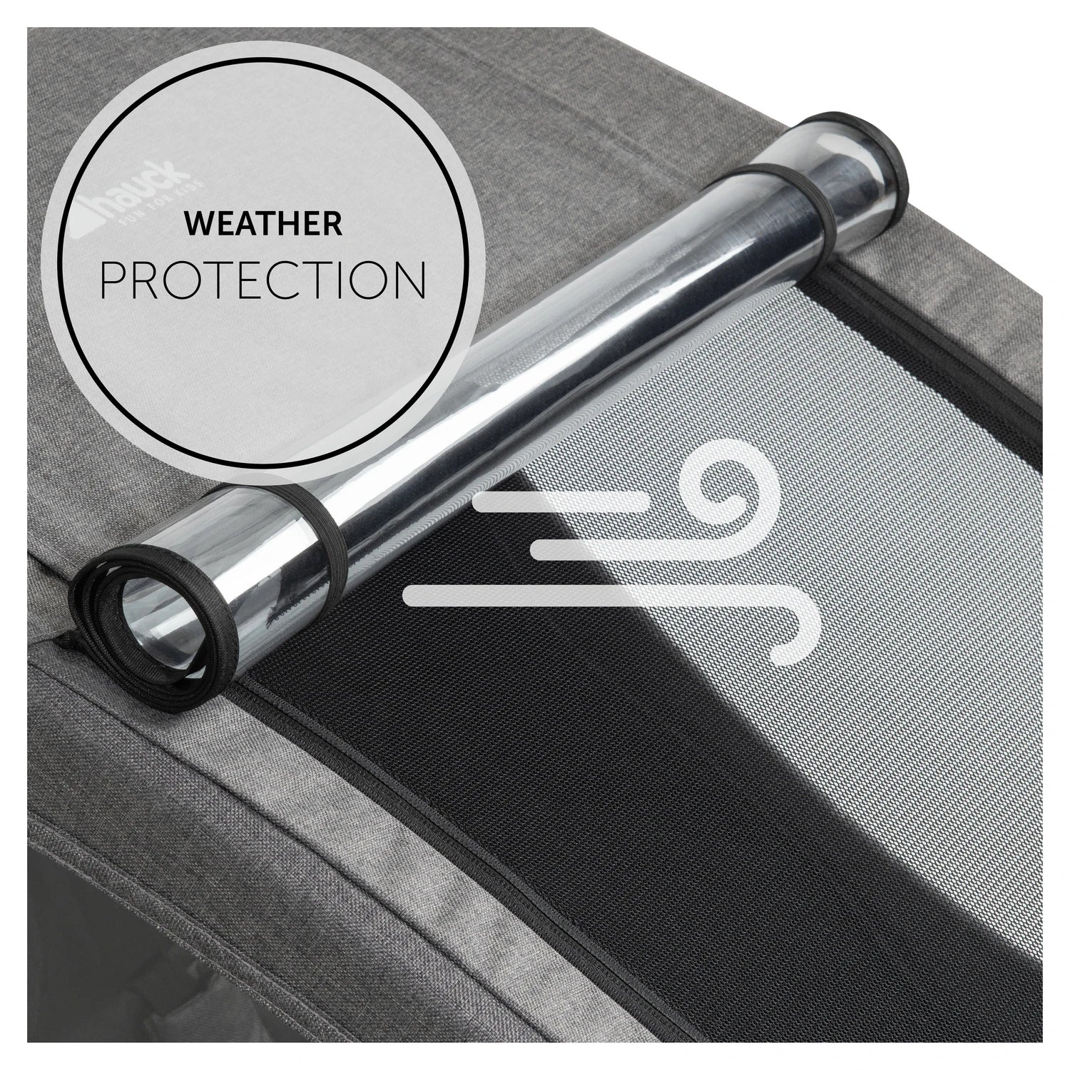 Hauck Dryk Duo - przyczepka rowerowa dwuosobowa | Melange Grey.