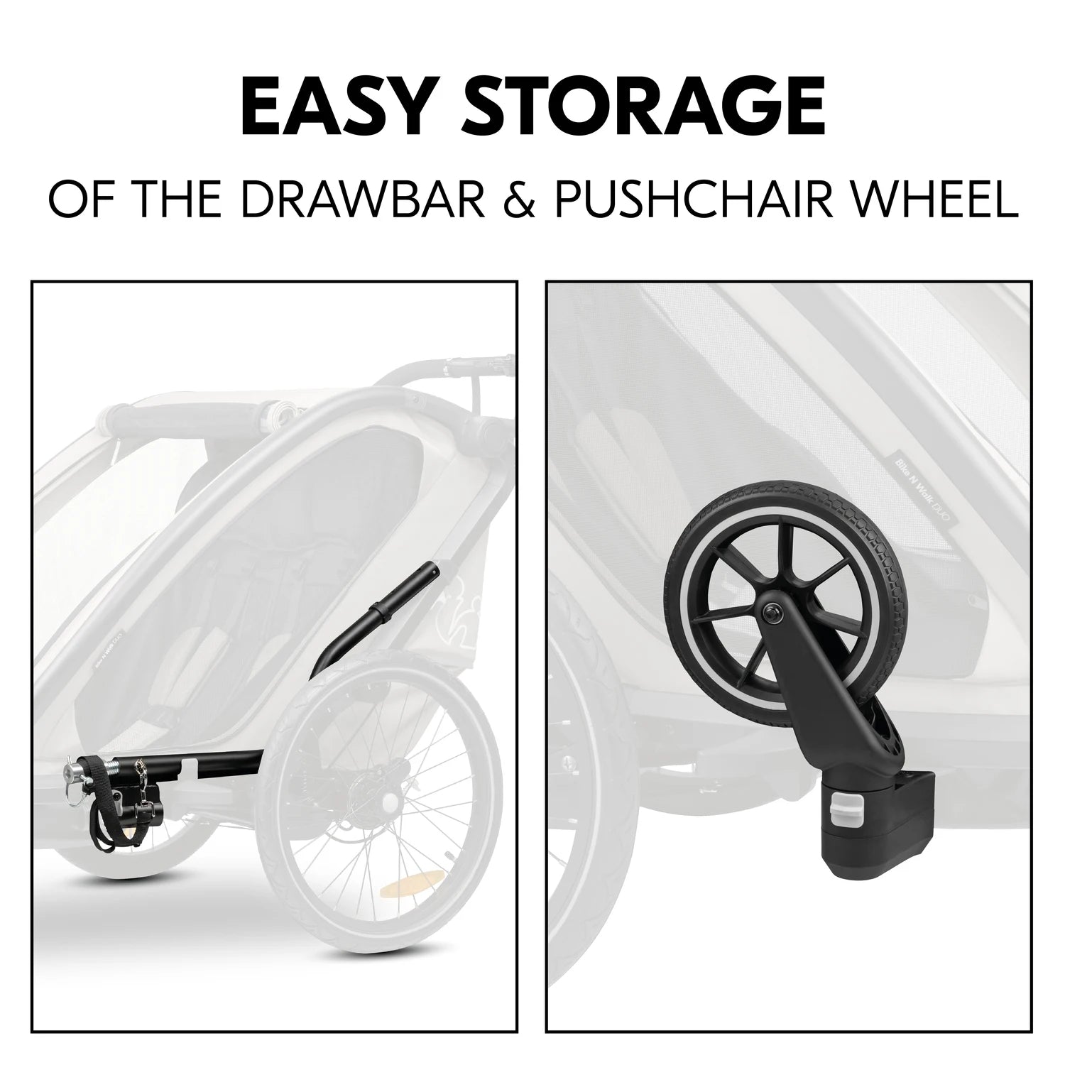 Hauck Bike n Walk duo - przyczepka rowerowa dwuosobowa | Dark Green.