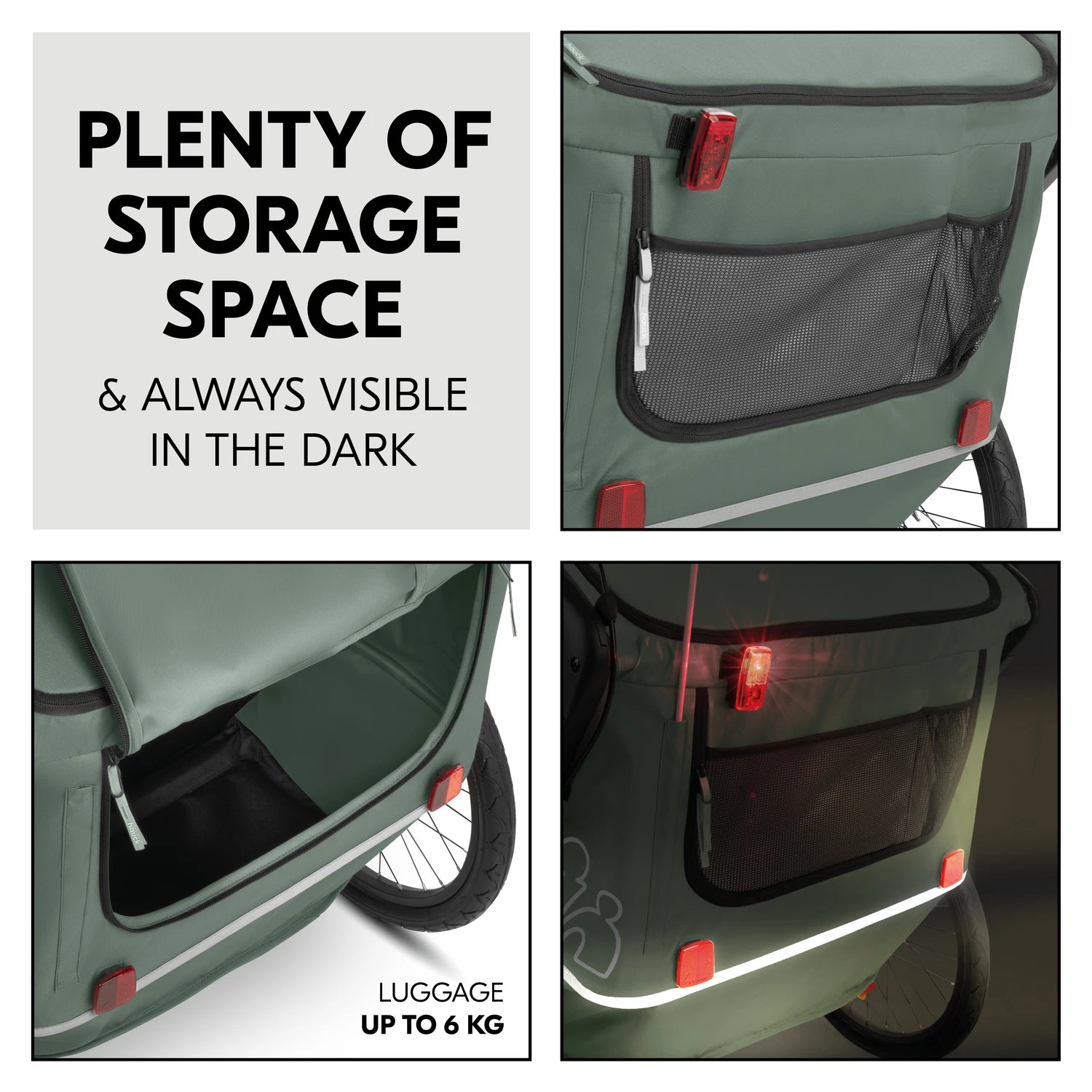 Hauck Bike n Walk duo - przyczepka rowerowa dwuosobowa | Dark Green.