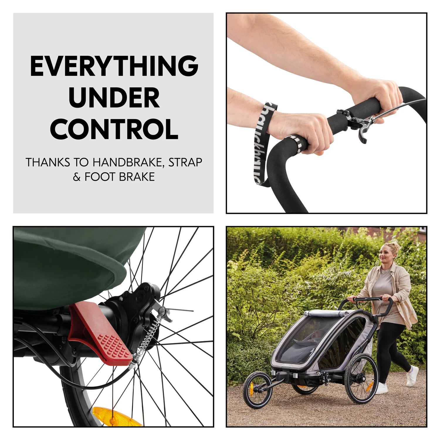 Hauck Bike n Walk duo - przyczepka rowerowa dwuosobowa | Dark Green.