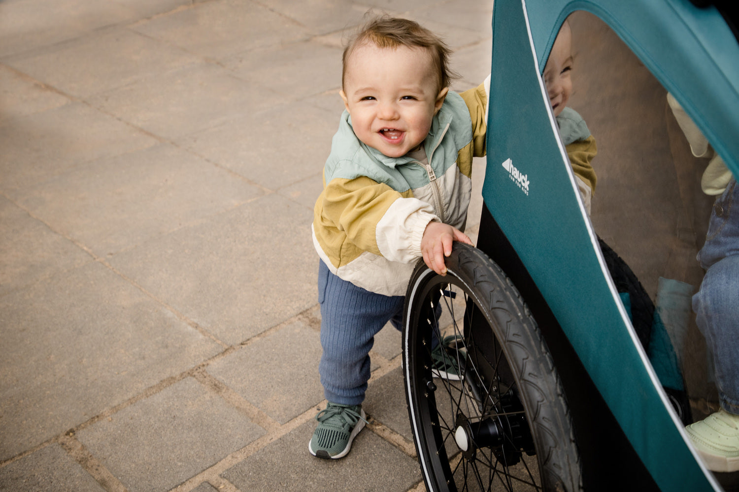 Hauck Dryk Duo - przyczepka rowerowa dwuosobowa | Ocean Green