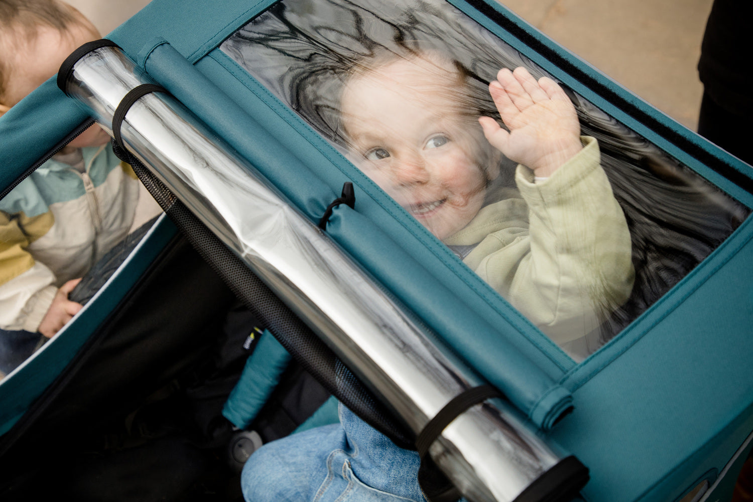 Hauck Dryk Duo - przyczepka rowerowa dwuosobowa | Ocean Green