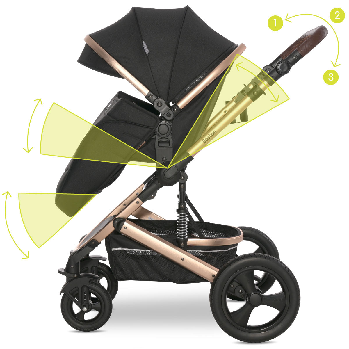 Lorelli Boston - wózek wielofunkcyjny 2w1 | Black + adaptery