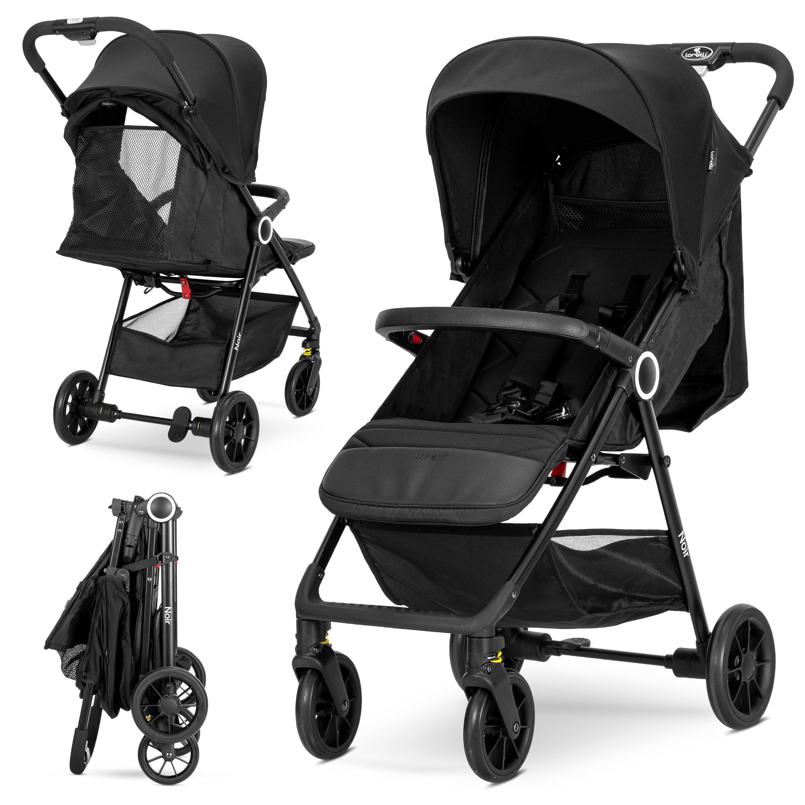 Lorelli Noir - wózek spacerowy do 22kg | Black