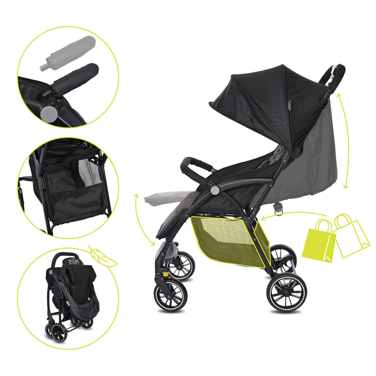 Lorelli Fresh - wózek spacerowy do 22kg | Black Jasper