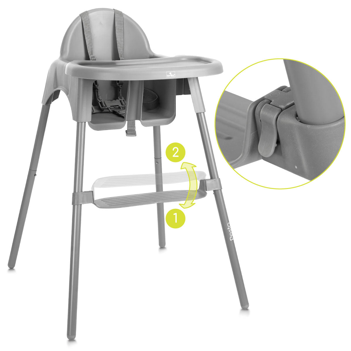 Lorelli Pesto - krzesełko do karmienia | Grey.