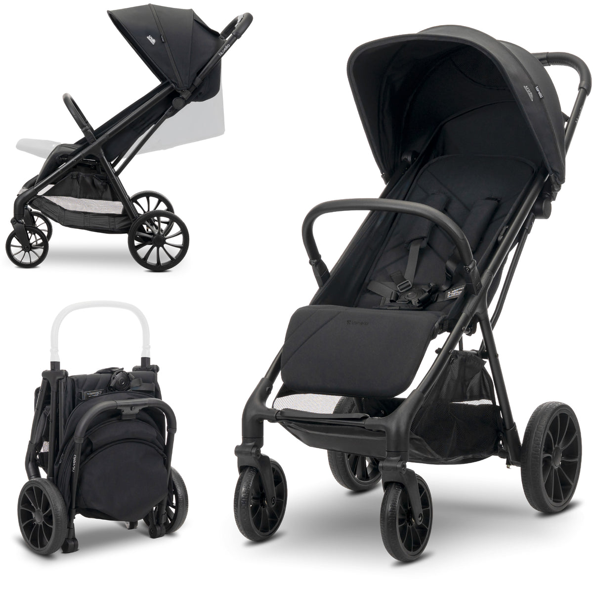 Lorelli Nuvella - wózek spacerowy do 22kg | Black