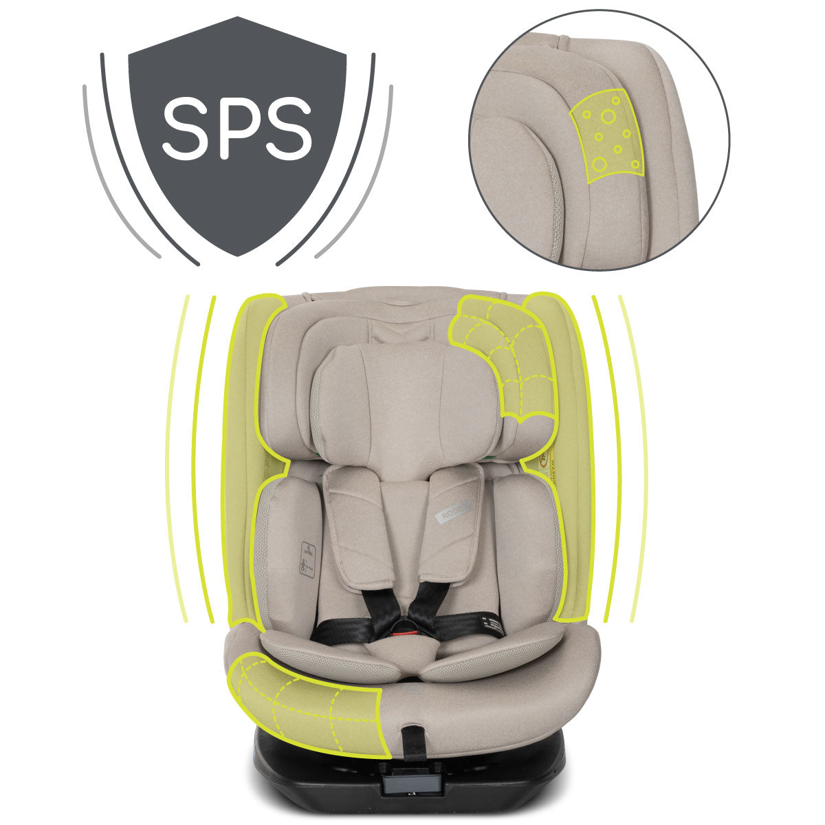 Lorelli Rodeo - fotelik 40-150 cm ISOFIX 360 | Beige.