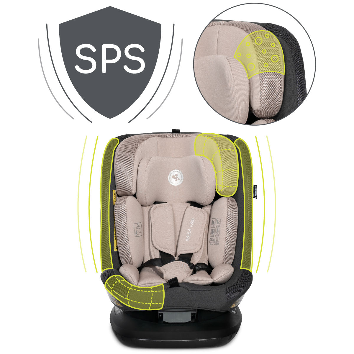 Lorelli Imola - fotelik i-Size 40-150 cm ISOFIX 360 | Beige.