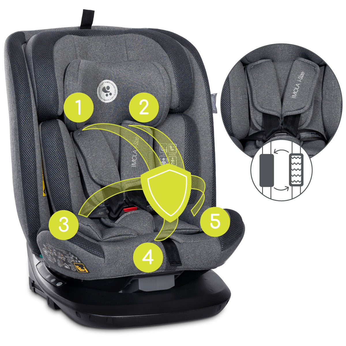 Lorelli Imola - fotelik i-Size 40-150 cm ISOFIX 360 | Grey.
