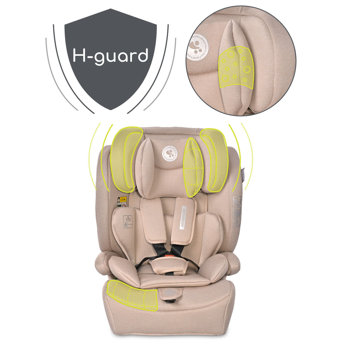 Lorelli Adventure - fotelik i-Size 76-150cm | Beige.