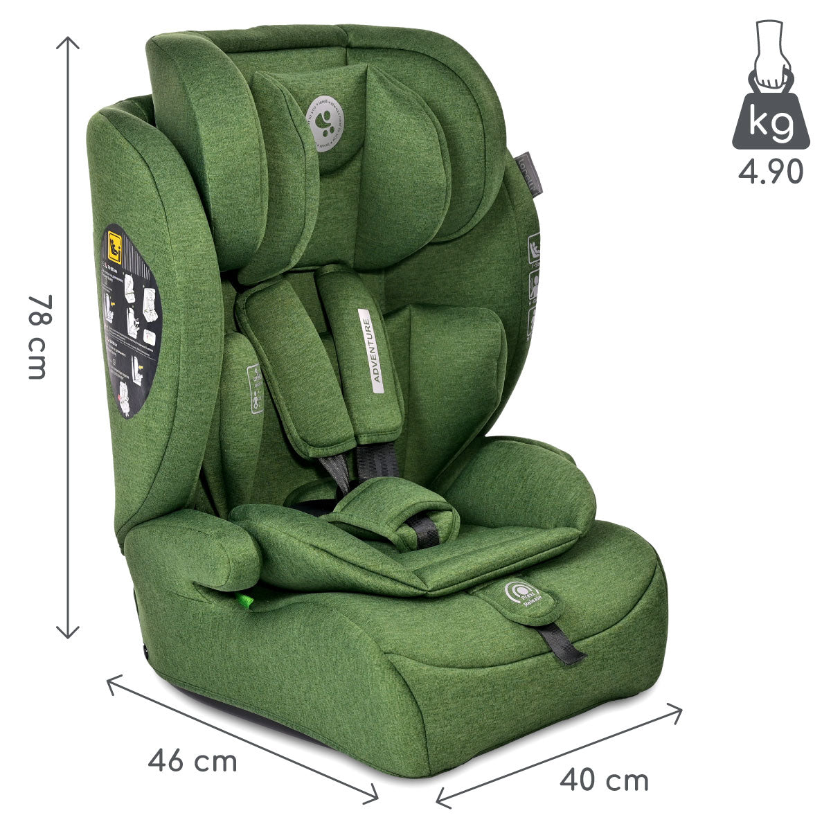 Lorelli Adventure - fotelik i-Size 76-150cm | Green.