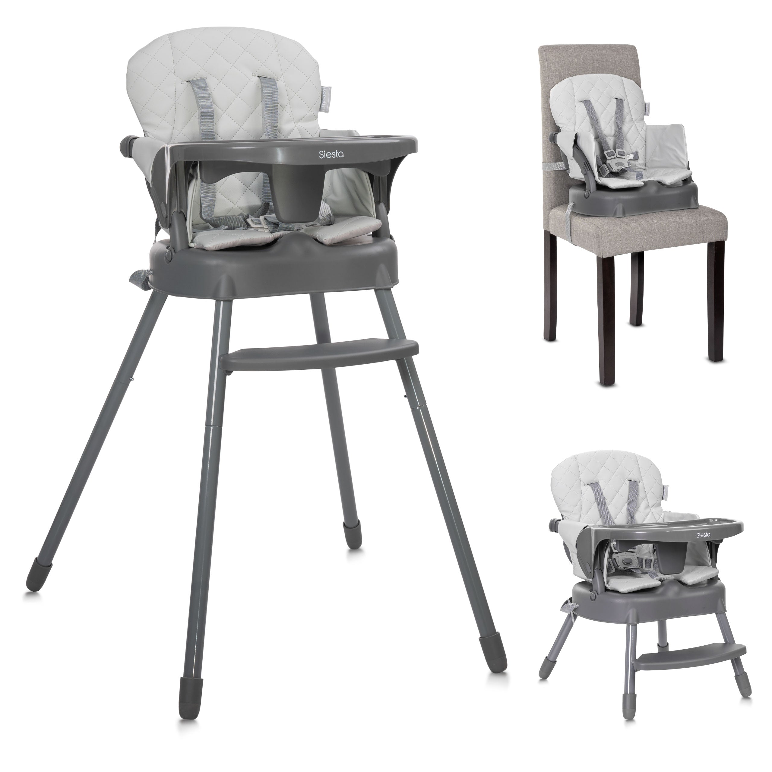 Lorelli Siesta - krzestełko do karmenia 3w1 | Grey Leather.