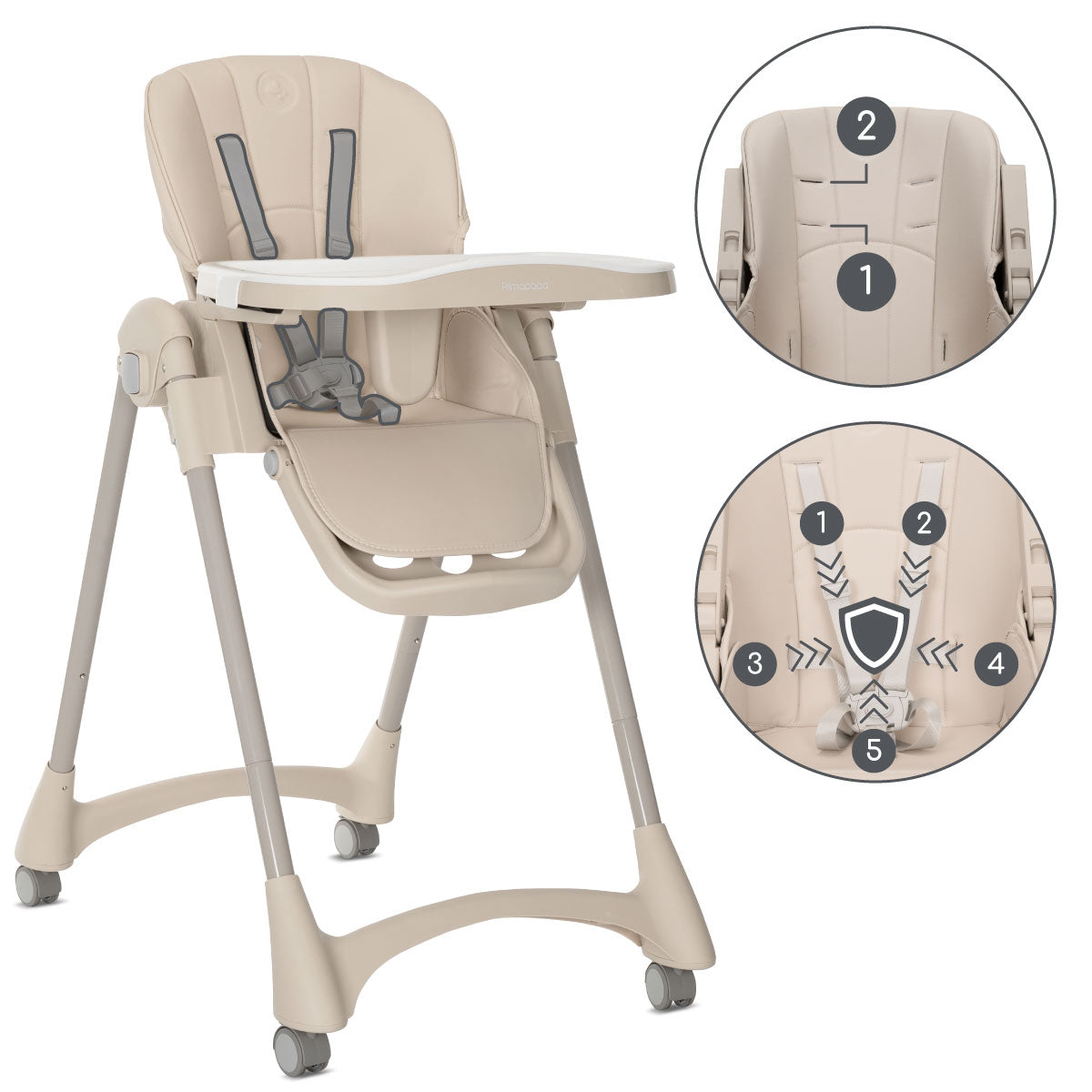 Lorelli Primapapa - krzesełko do karmienia | Beige.