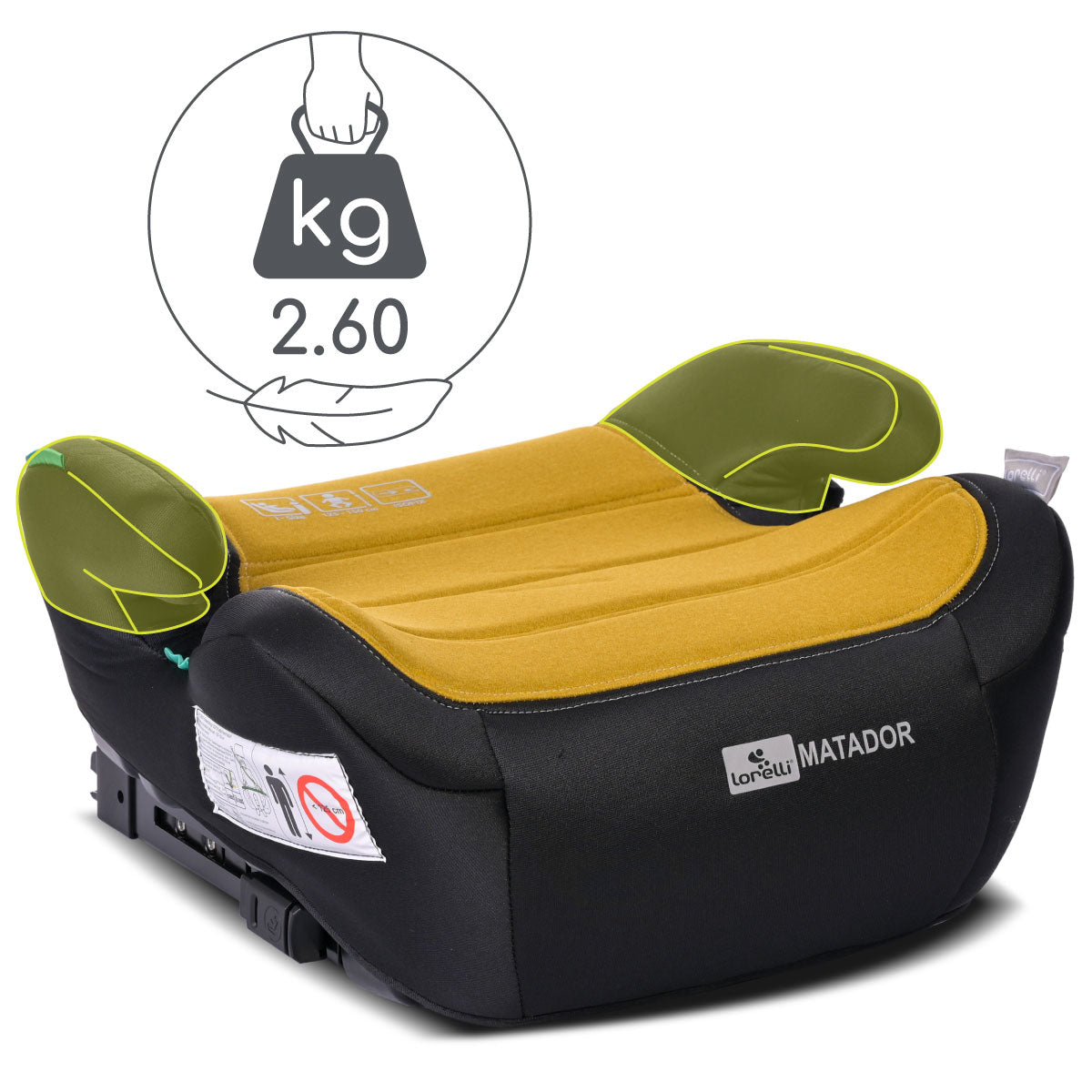 Lorelli Matador - podstawka samochodowa ISOFIX 125-150cm | Lemon Curry.