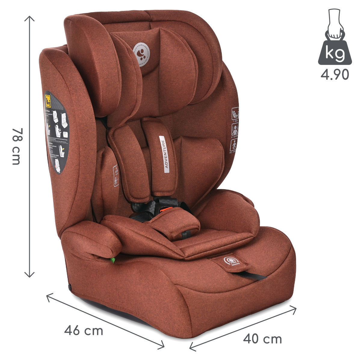 Lorelli Adventure - fotelik i-Size 76-150cm | Ginger.