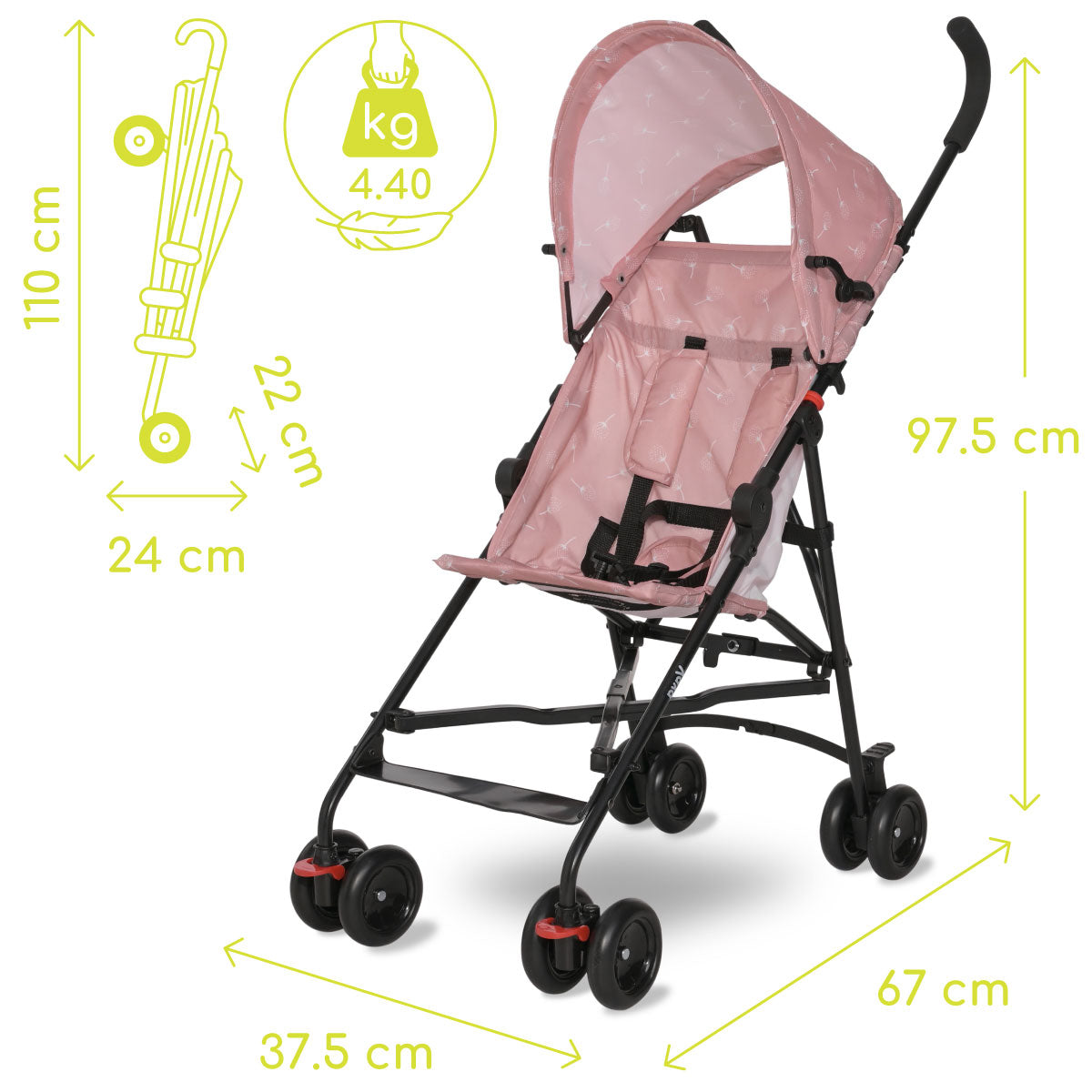 Lorelli Vaya - wózek spacerówka parasolka | Mellow Rose.