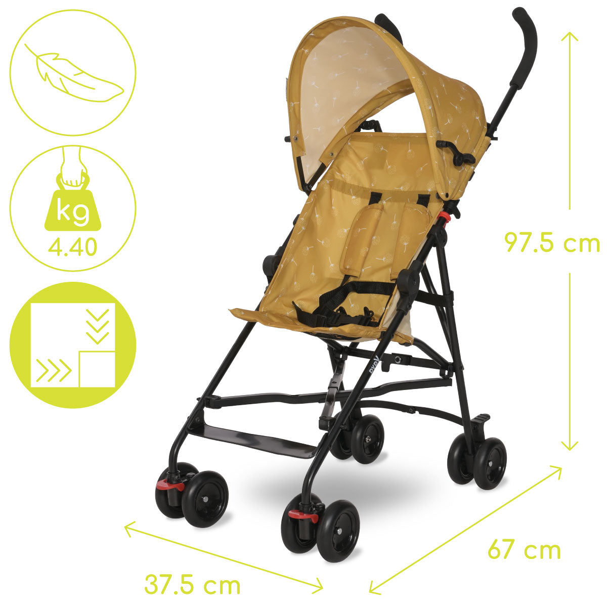 Lorelli Vaya - wózek spacerówka parasolka | Lemon Curry.