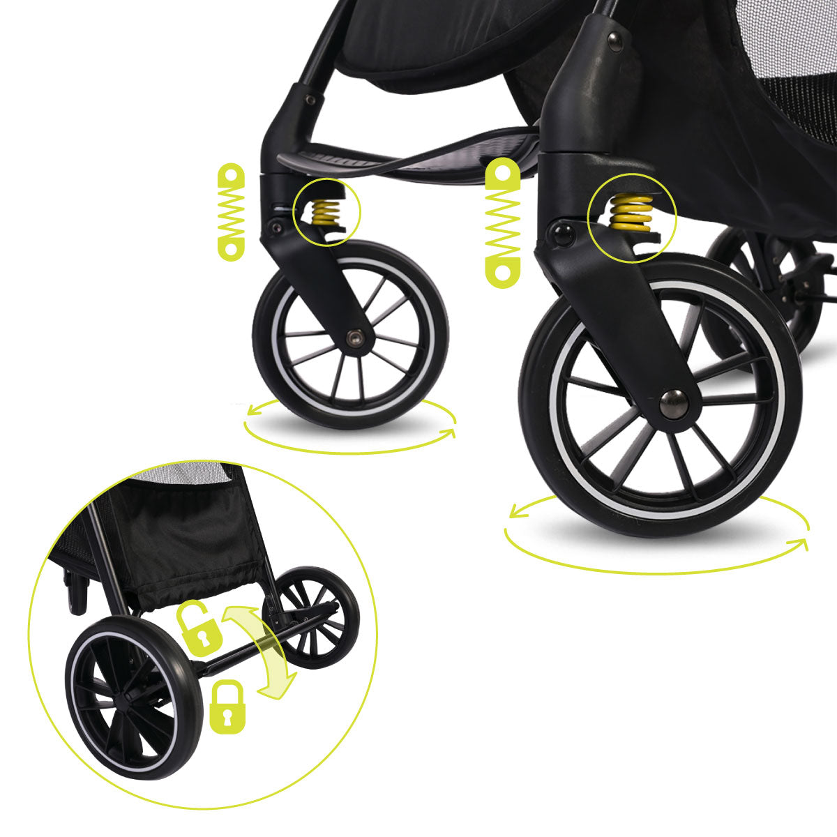 Lorelli Fresh - wózek spacerowy do 22kg | Black Jasper