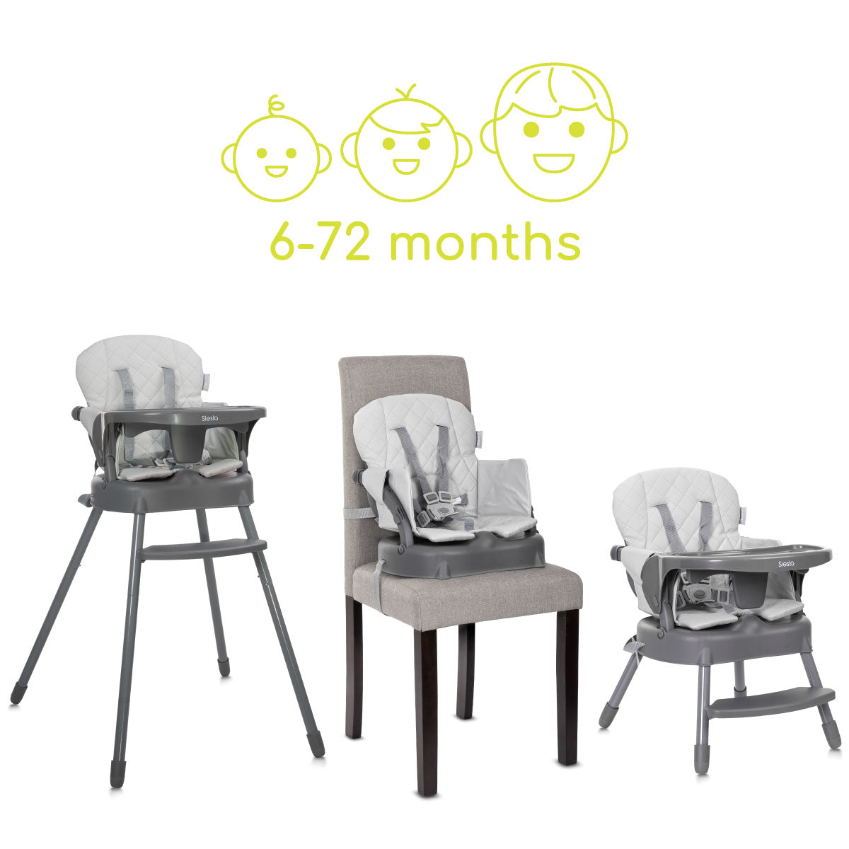 Lorelli Siesta - krzestełko do karmenia 3w1 | Grey Leather.