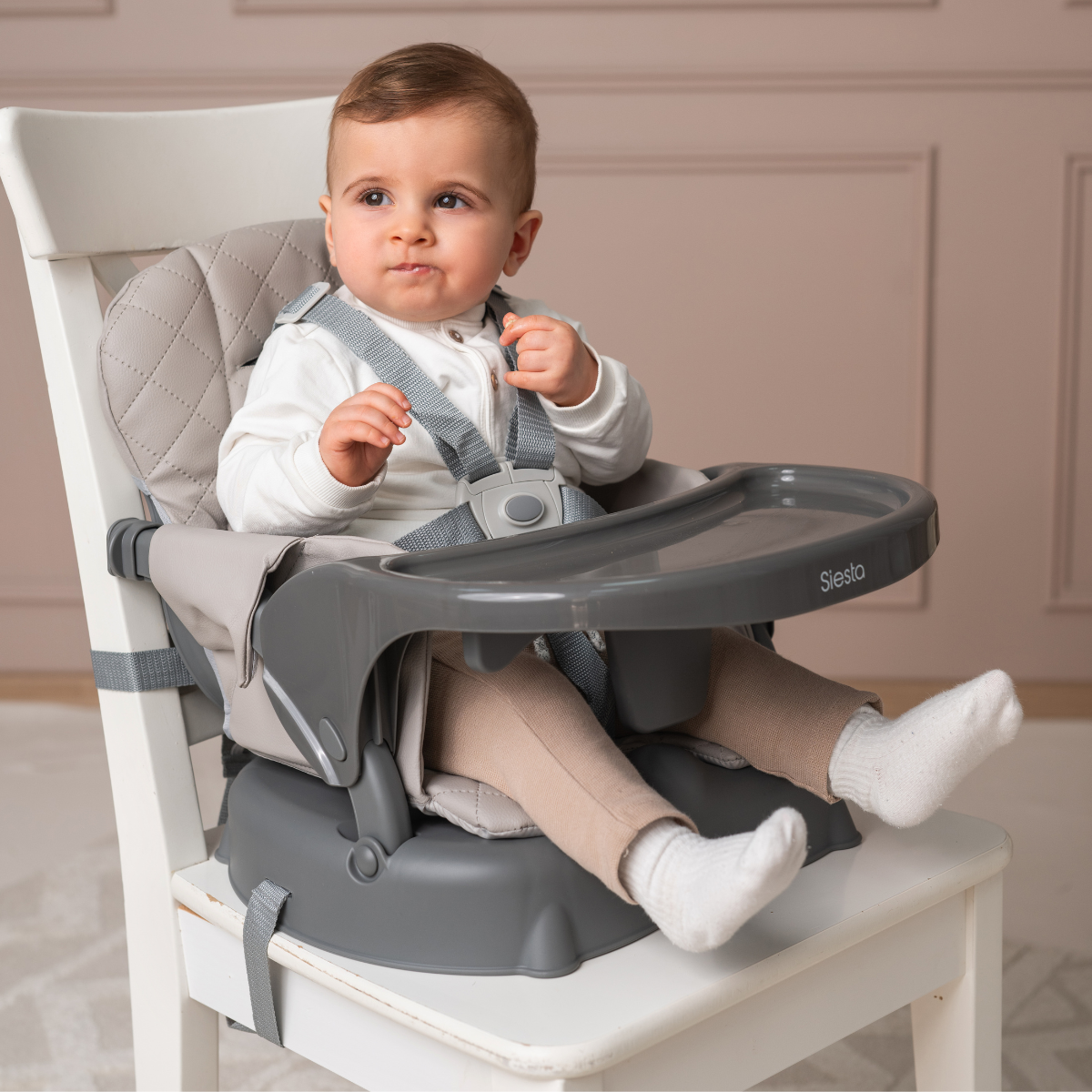 Lorelli Siesta - krzestełko do karmenia 3w1 | Grey Leather.
