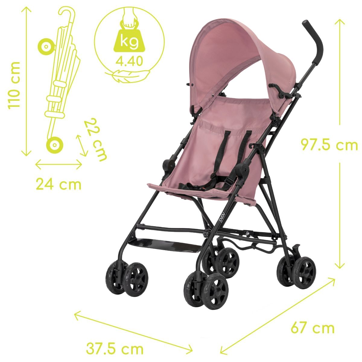 Lorelli Vaya - wózek spacerówka parasolka do 22kg | Rose.