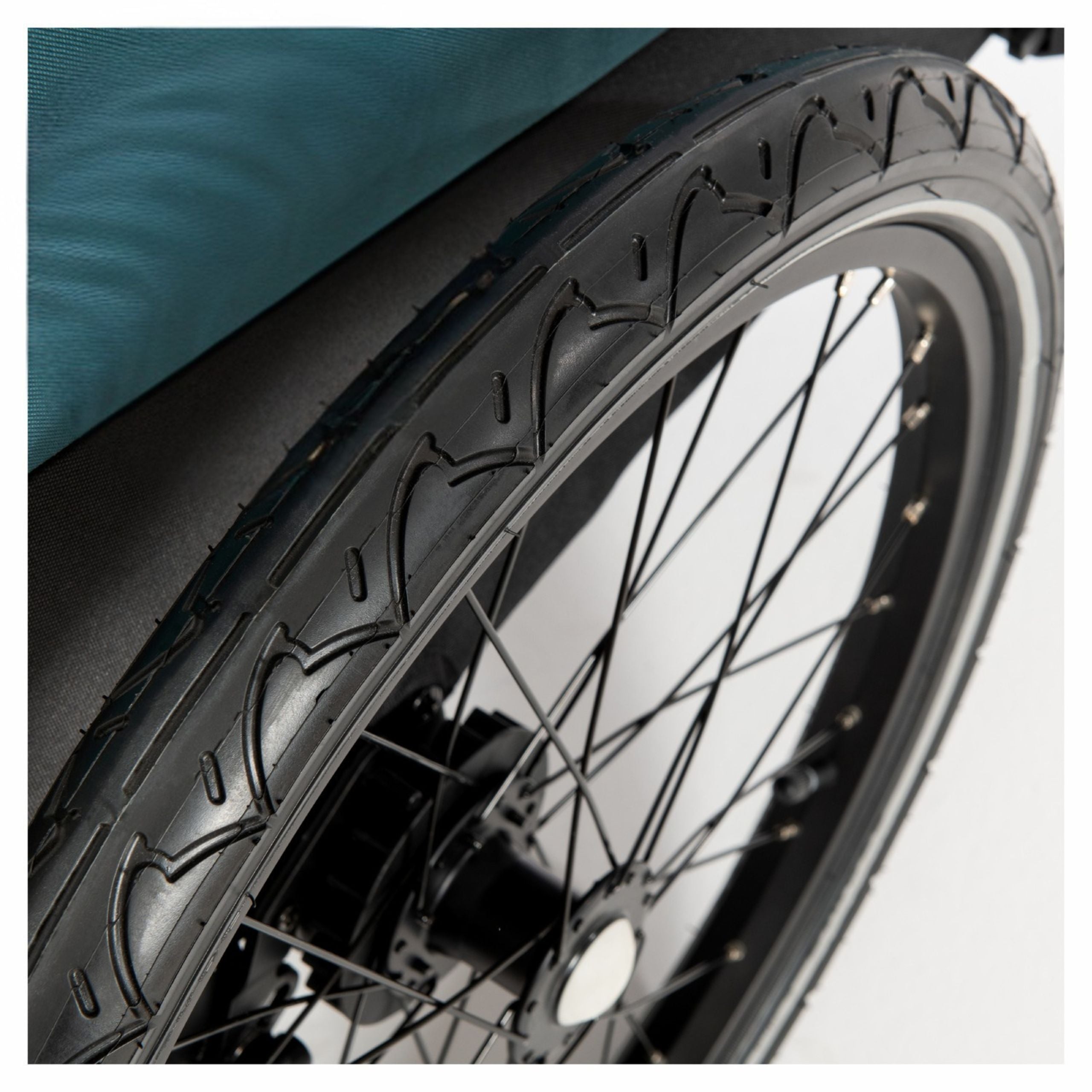 Hauck Dryk Duo - przyczepka rowerowa dwuosobowa | Ocean Green.