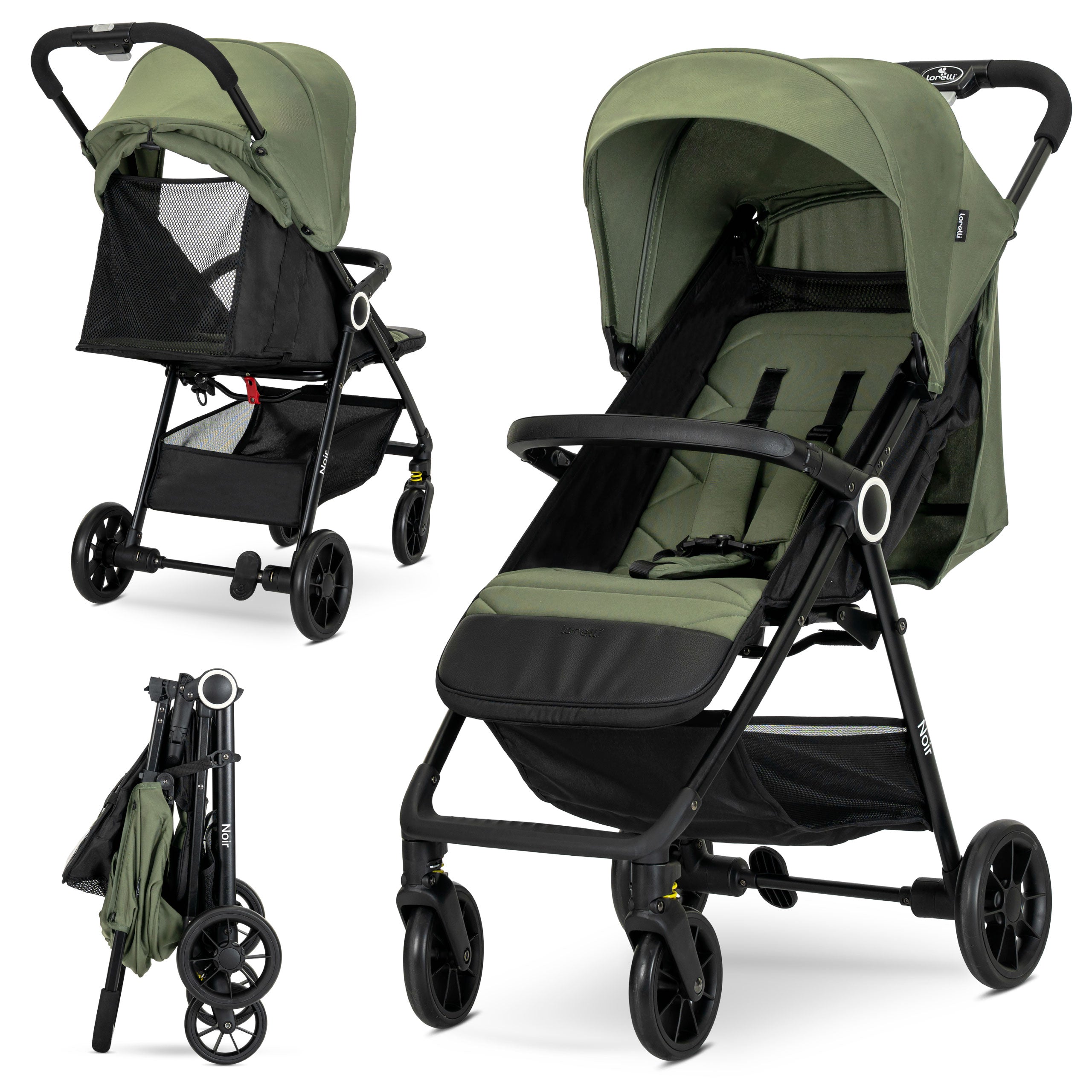 Lorelli Noir - wózek spacerowy do 22kg | Green