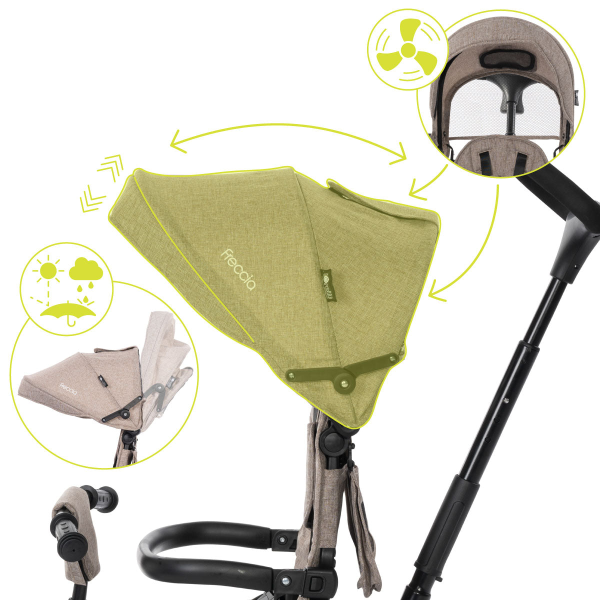 Lorelli Freccia - rowerek trójkołowy 5w1 pchacz składany z funkcją wolnego koła beżowy.