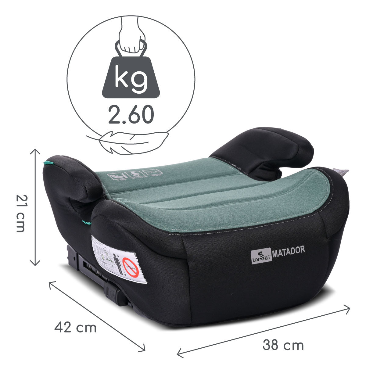 Lorelli Matador - podstawka samochodowa ISOFIX 125-150cm | Green Pine.