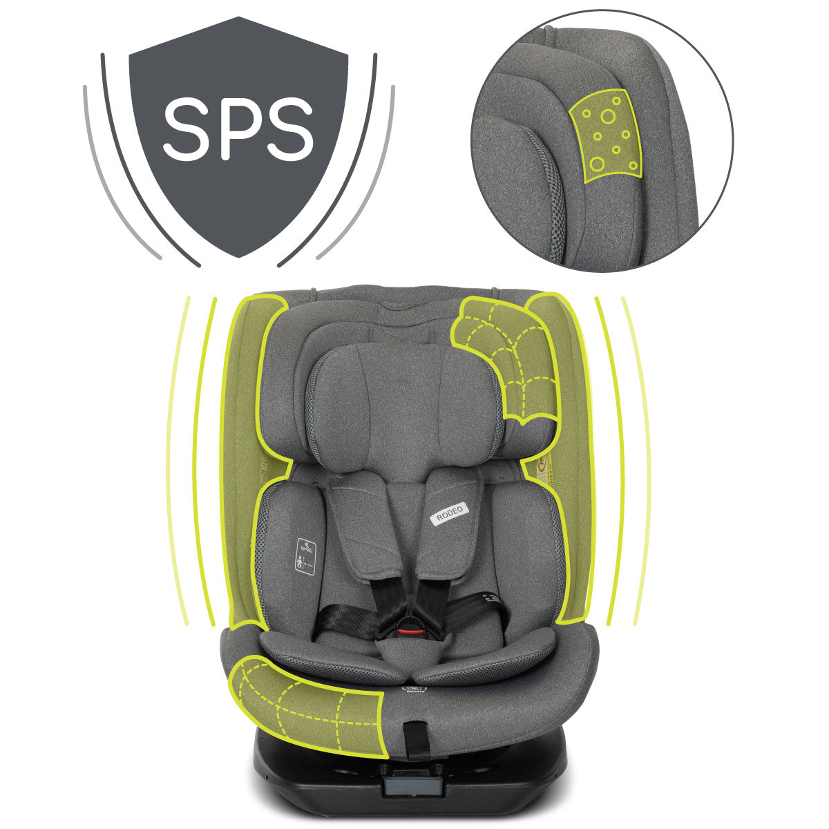 Lorelli Rodeo - fotelik 40-150 cm ISOFIX 360 | Grey.