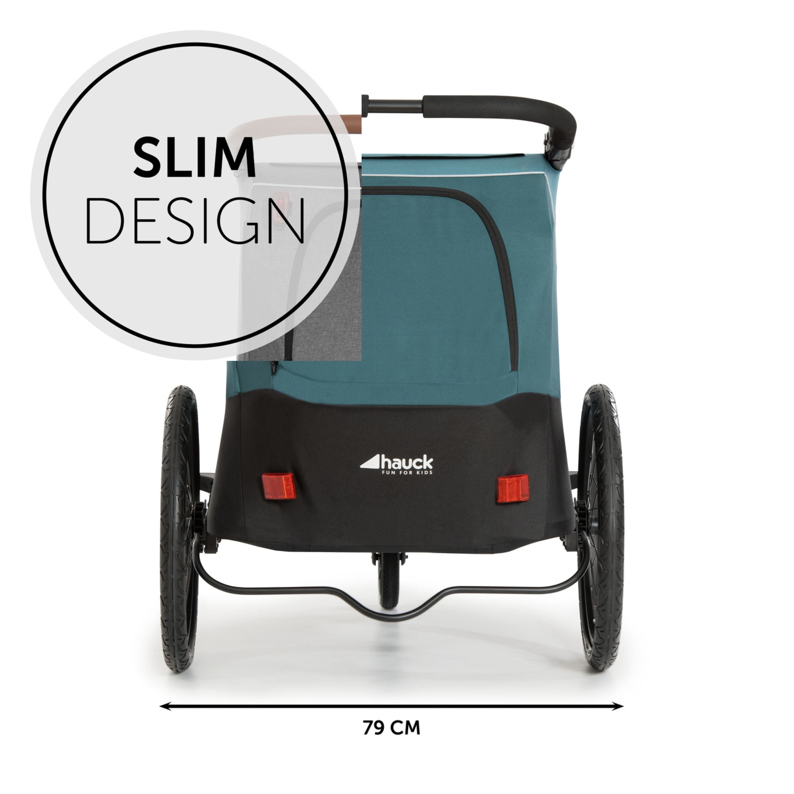 Hauck Dryk Duo - przyczepka rowerowa dwuosobowa | Ocean Green.