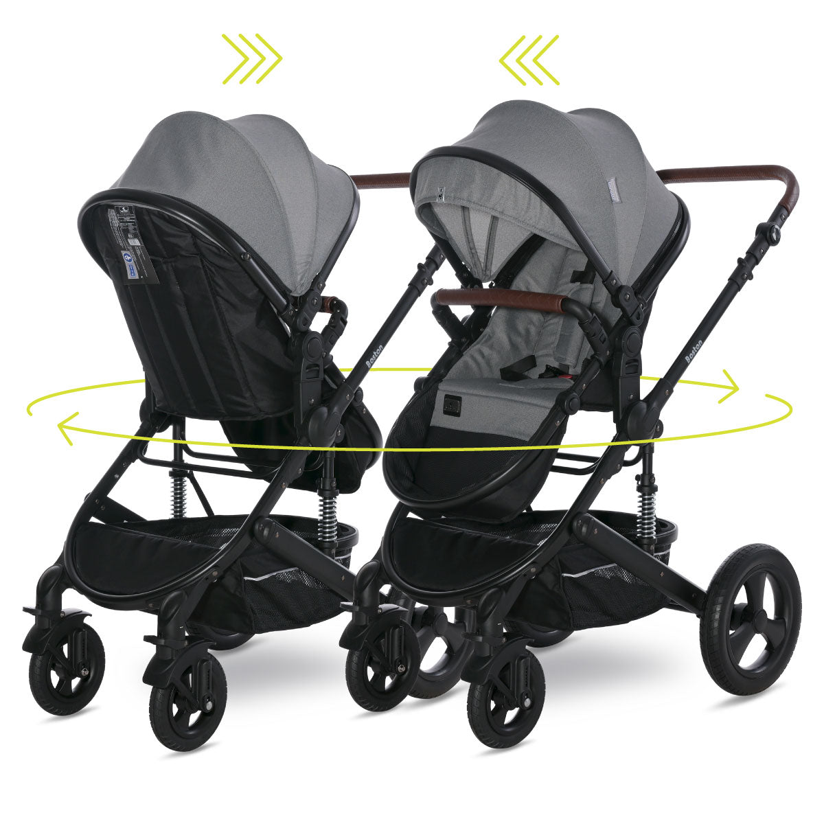 Lorelli Boston - wózek wielofunkcyjny 2w1 | Grey + adaptery