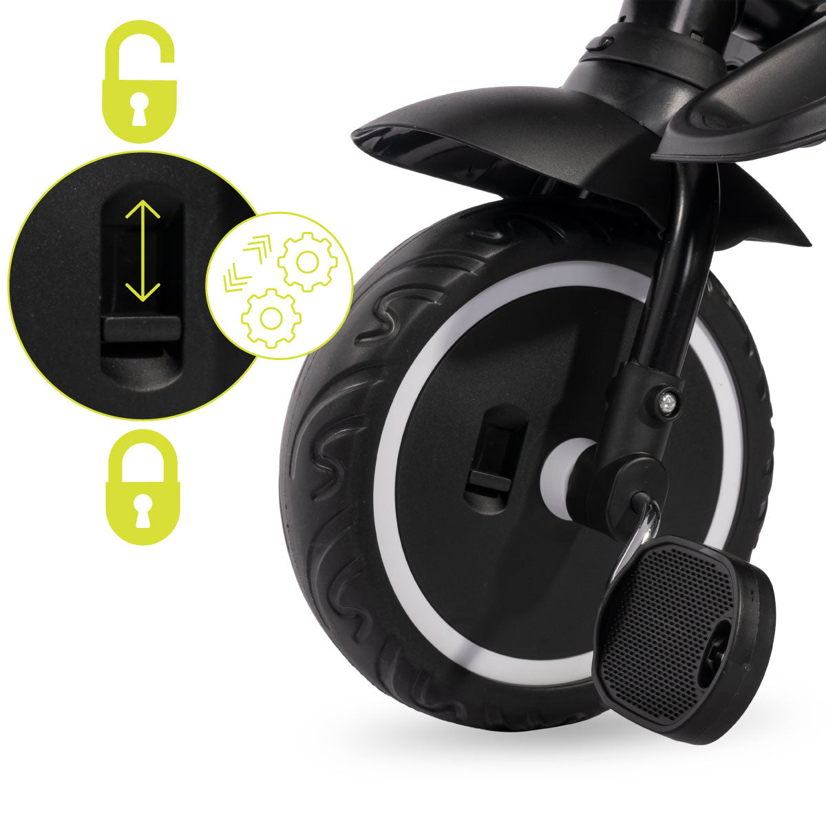 Lorelli Freccia - rowerek trójkołowy 5w1 pchacz składany z funkcją wolnego koła beżowy.