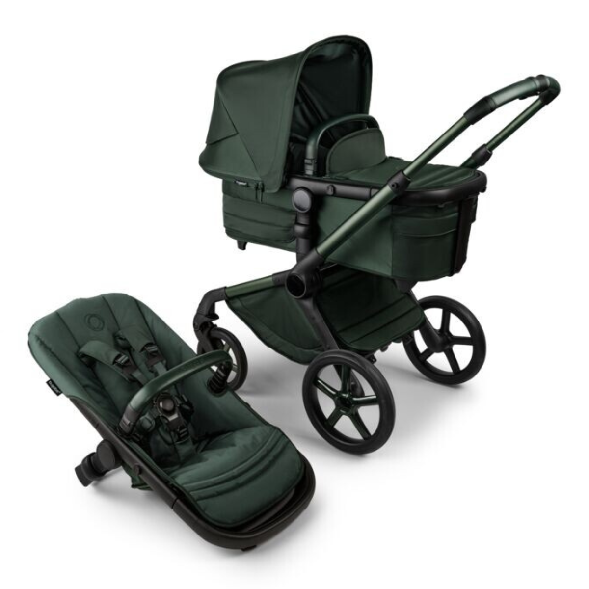Bugaboo Fox5 Wózek 2w1 Komplet Noir Limited Edition MIDNIGHT GREEN