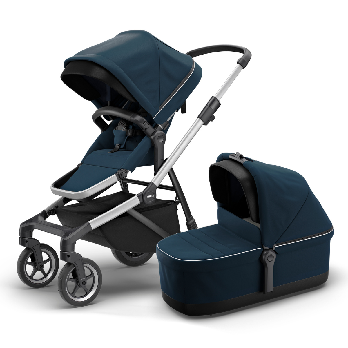 Thule Sleek Grey Wózek spacerowy 3w1 Navy Blue on Aluminum
