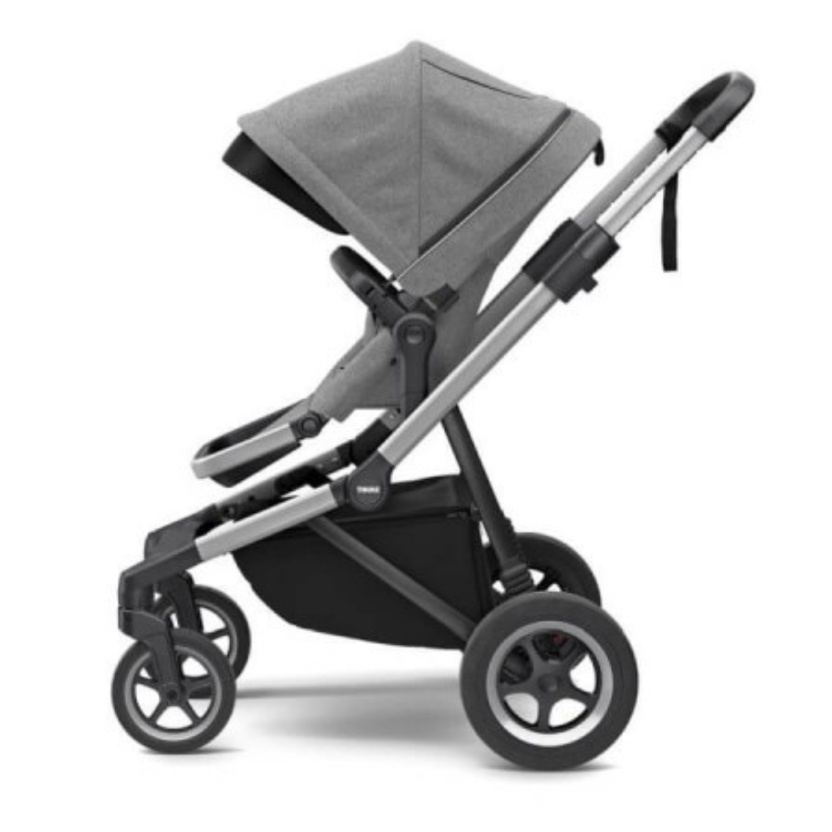 Thule Sleek Wózek spacerowy 3w1 zestaw z gondolą Grey Melange on Aluminum