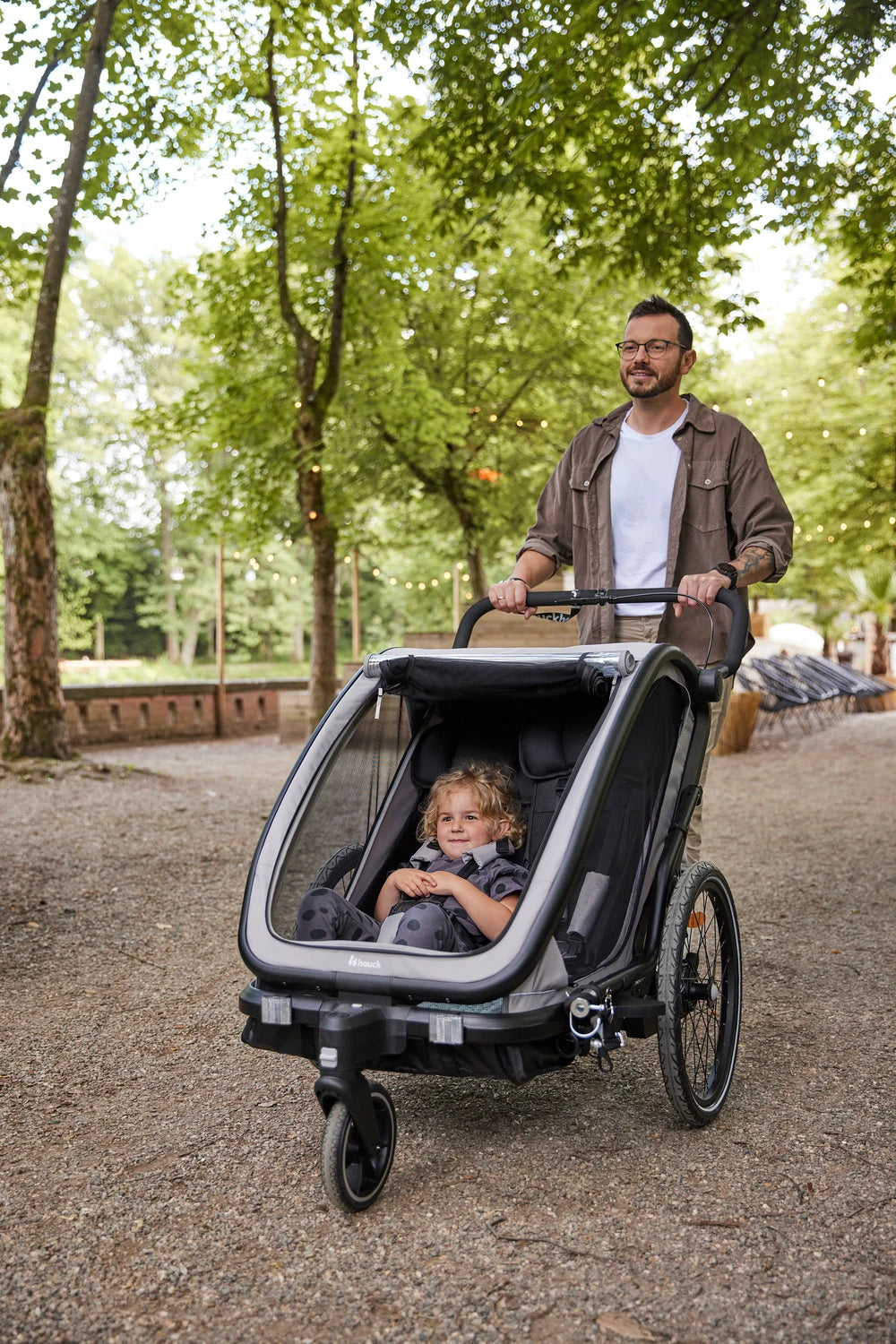 Hauck Bike n Walk duo - przyczepka rowerowa dwuosobowa | Dark Green.