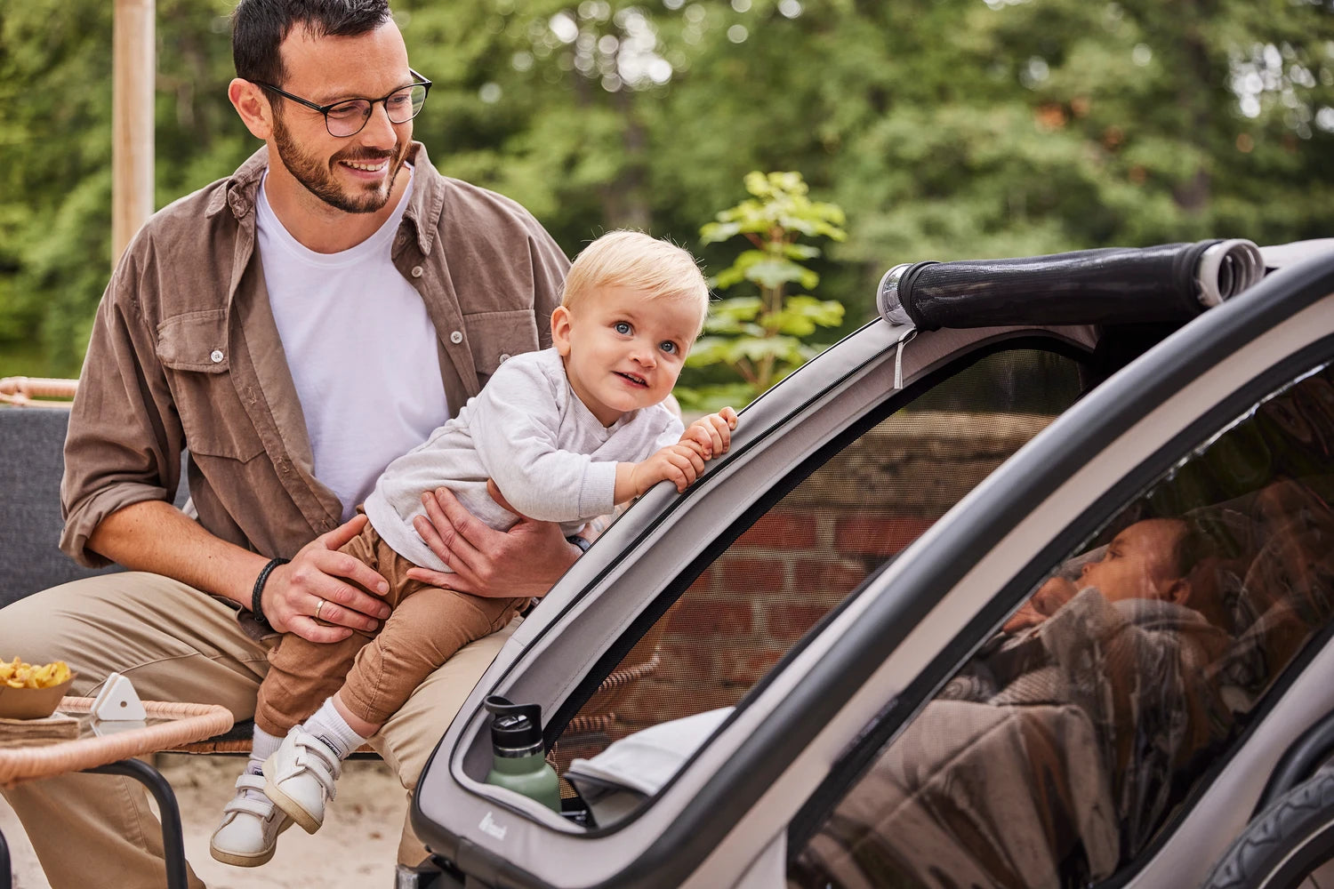 Hauck Bike n Walk duo - przyczepka rowerowa dwuosobowa | Dark Green.