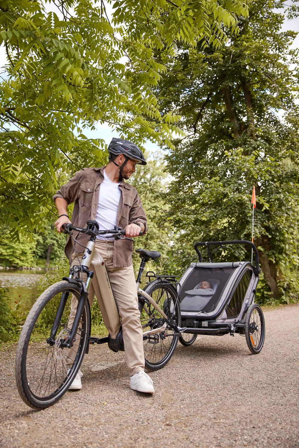 Hauck Bike n Walk duo - przyczepka rowerowa dwuosobowa | Dark Green.