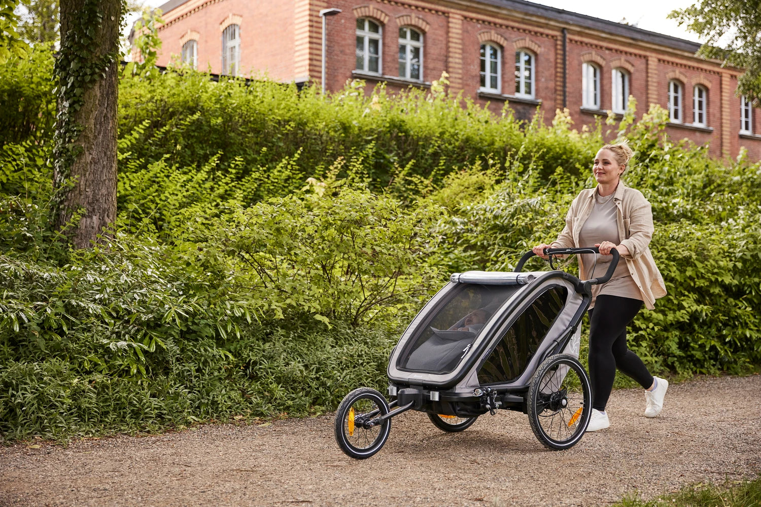 Hauck Bike n Walk duo - przyczepka rowerowa dwuosobowa | Dark Green.