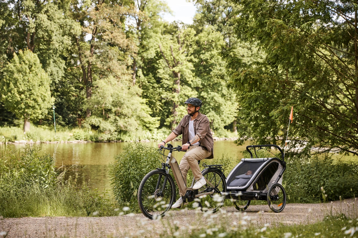 Hauck Bike n Walk duo - przyczepka rowerowa dwuosobowa | Dark Green.