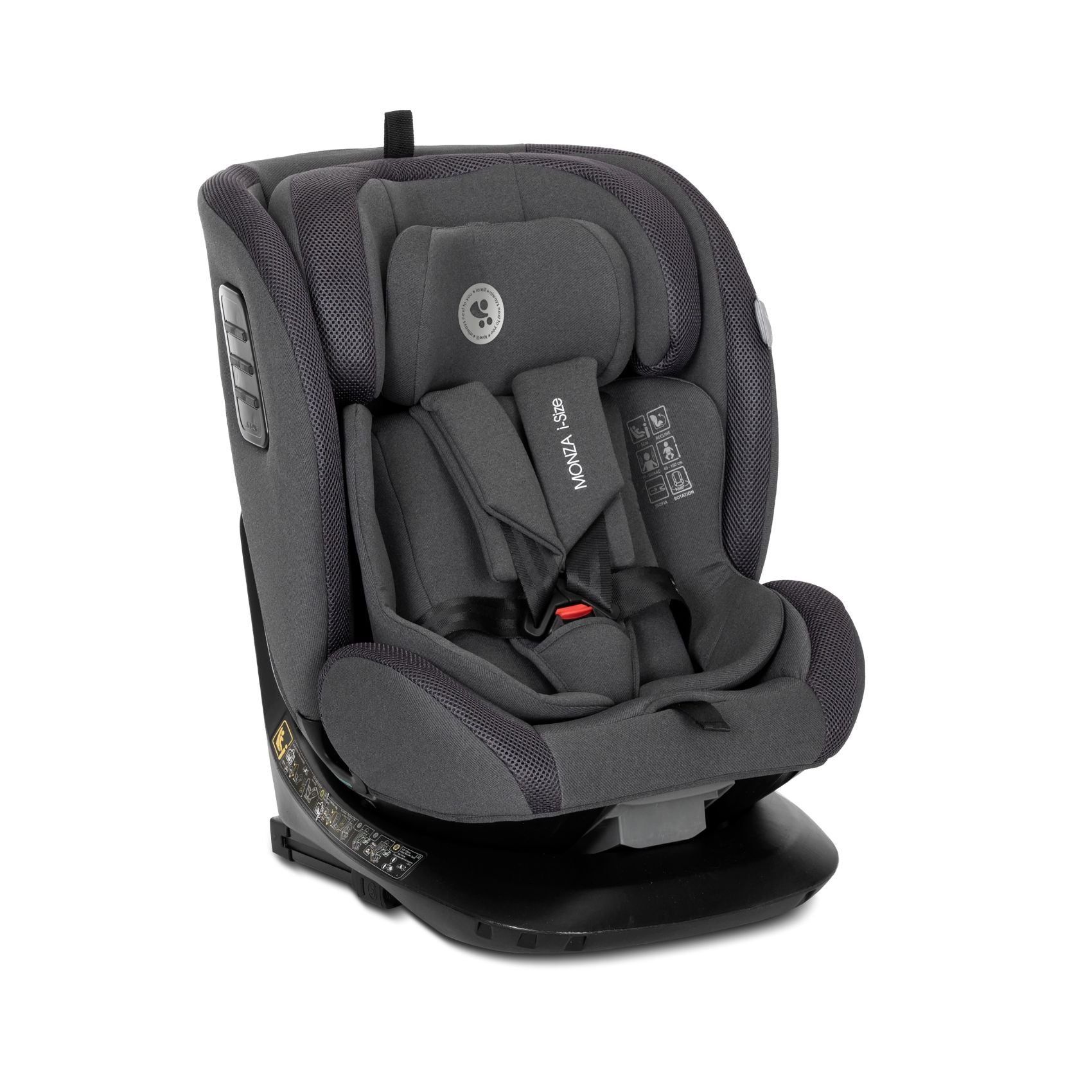 Lorelli Monza - fotelik samochodowy I-Size 40-150cm ISOFIX 360 | Grey