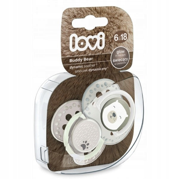 LOVI Smoczek uspakajający dynamiczny 6-18 m BUDDY BEAR